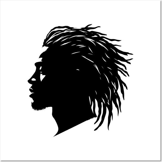 Afrocentric Dreadlocks Silhouette Wall Art by Graceful Designs